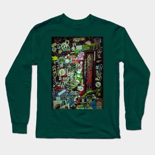 Green Sticker Art Graffiti Tag NYC Long Sleeve T-Shirt